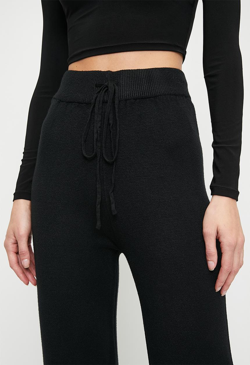 SISSY BOY - WILLOW: Basic Wide-Leg Knit Pants - Black