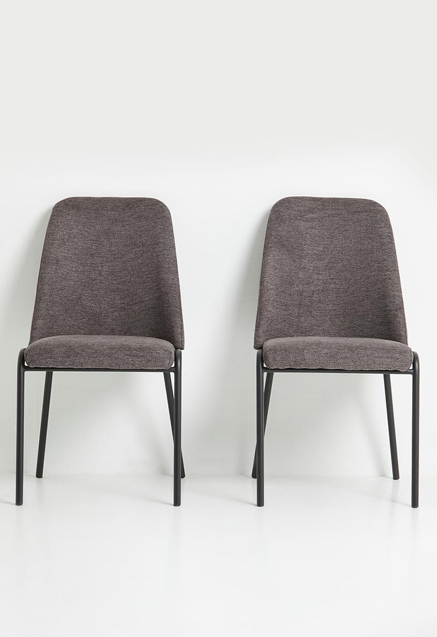 Sixth Floor - Desire chair set of 2 - charcoal