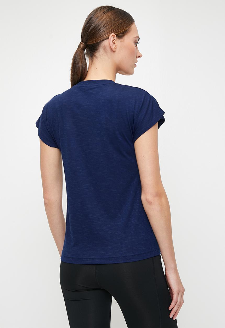 adidas Performance - Linear logo Tee - Dark Blue/White