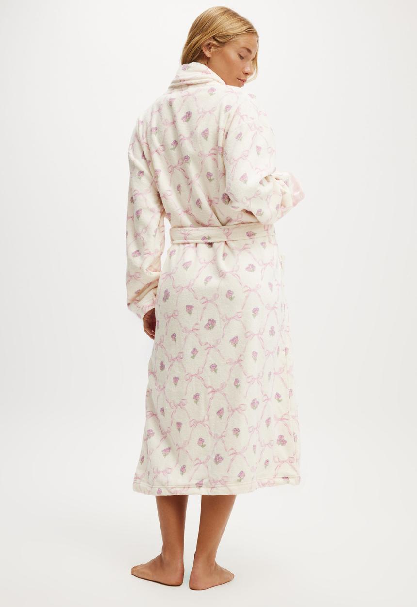 Cotton On - Luxe Terry Robe - Lola Bows Pinks