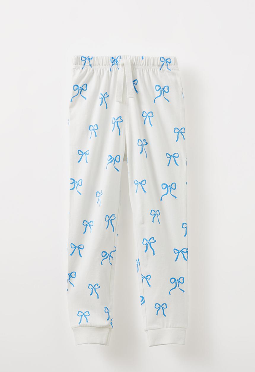 Cotton On - Ava long sleeve pyjama set - vanilla/deep sea blue bows
