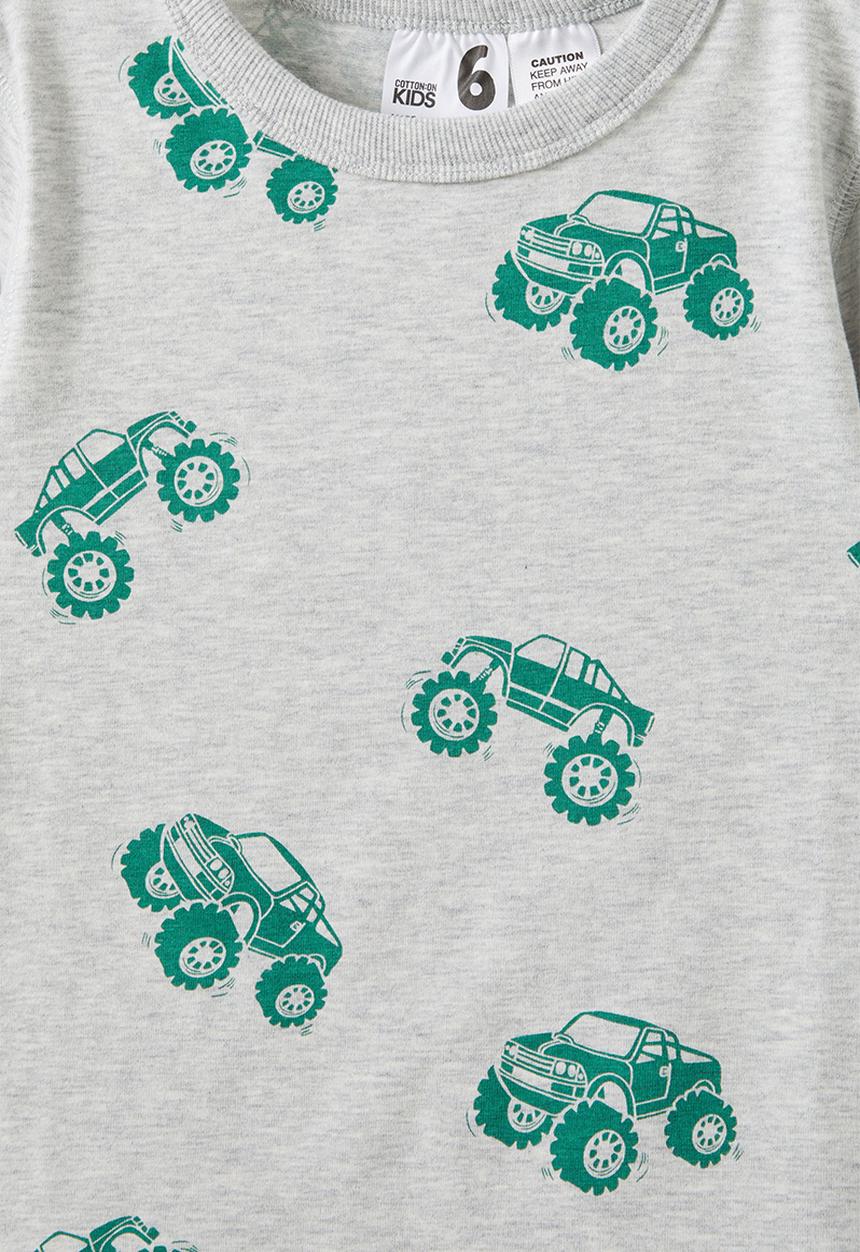 Cotton On - Ace long sleeve pyjama set - cloud marle/trucks