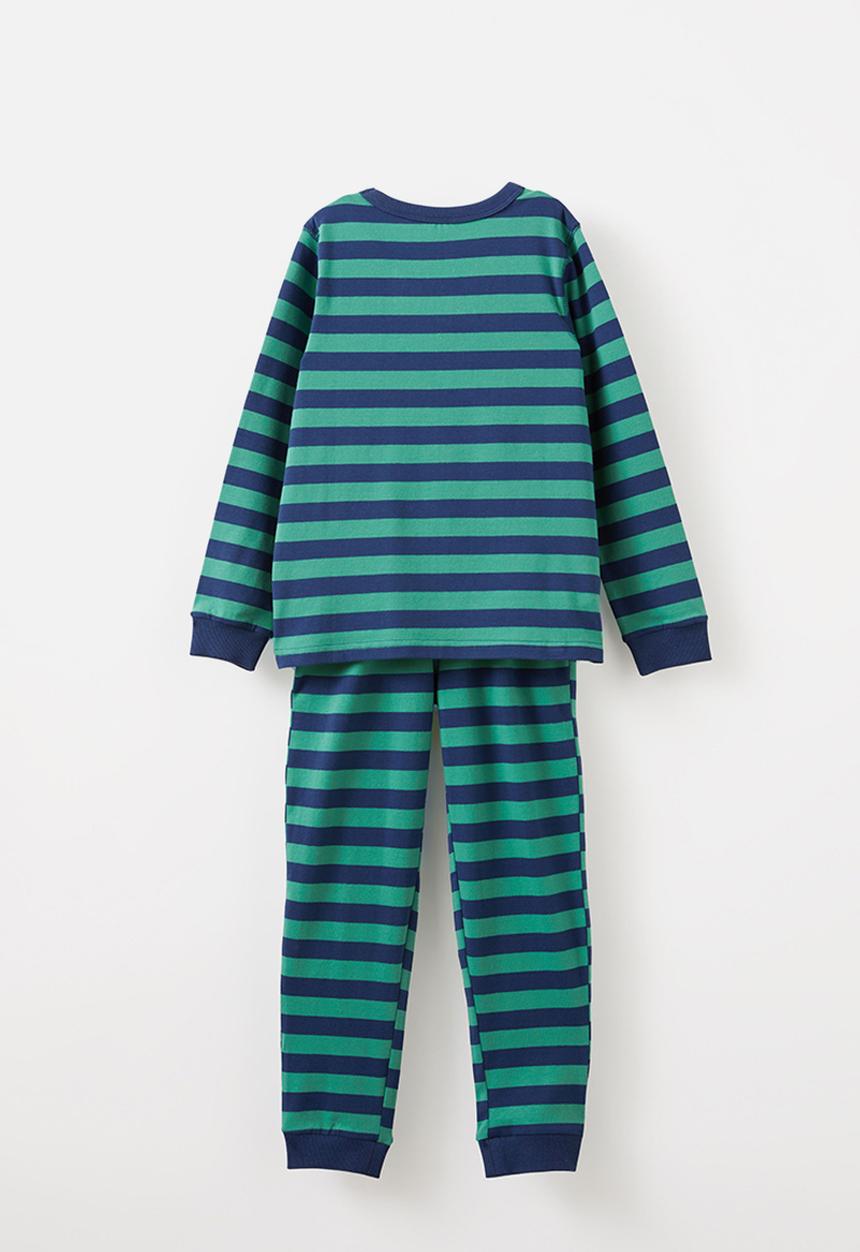 Cotton On - Ace long sleeve pyjama set - asher stripe in the navy/guac