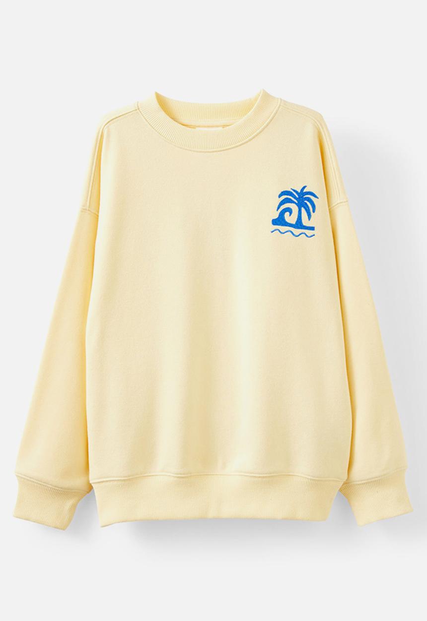 Cotton On - Sammy oversize crew - lemon squash/hotel sol caribe