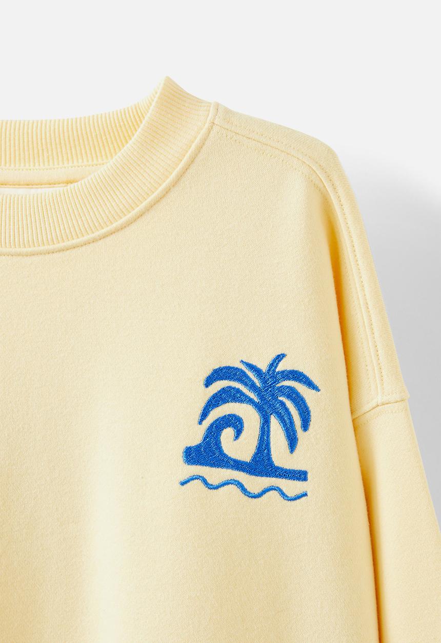 Cotton On - Sammy oversize crew - lemon squash/hotel sol caribe