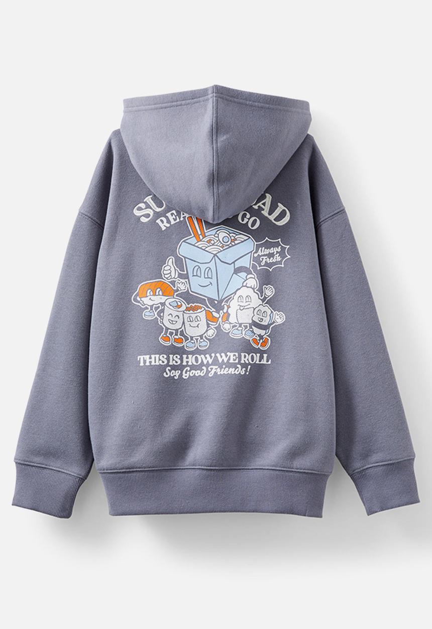 Cotton On - Sammy oversize hoodie - steel/sushi squad