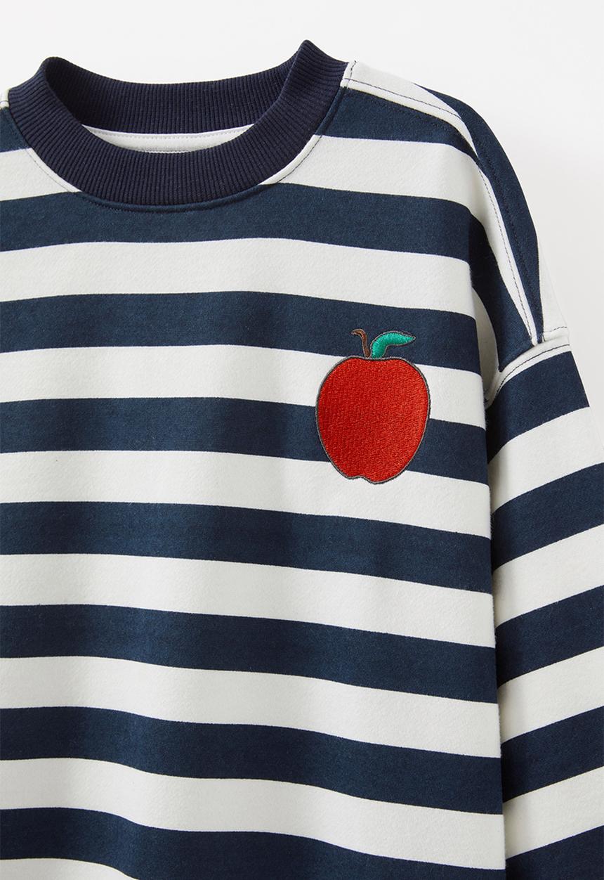 Cotton On - Sammy oversized crew - squid ink/vanilla stripe