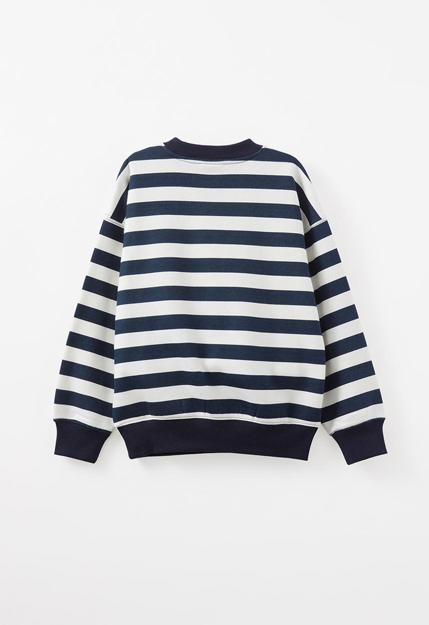 Cotton On - Sammy oversized crew - squid ink/vanilla stripe