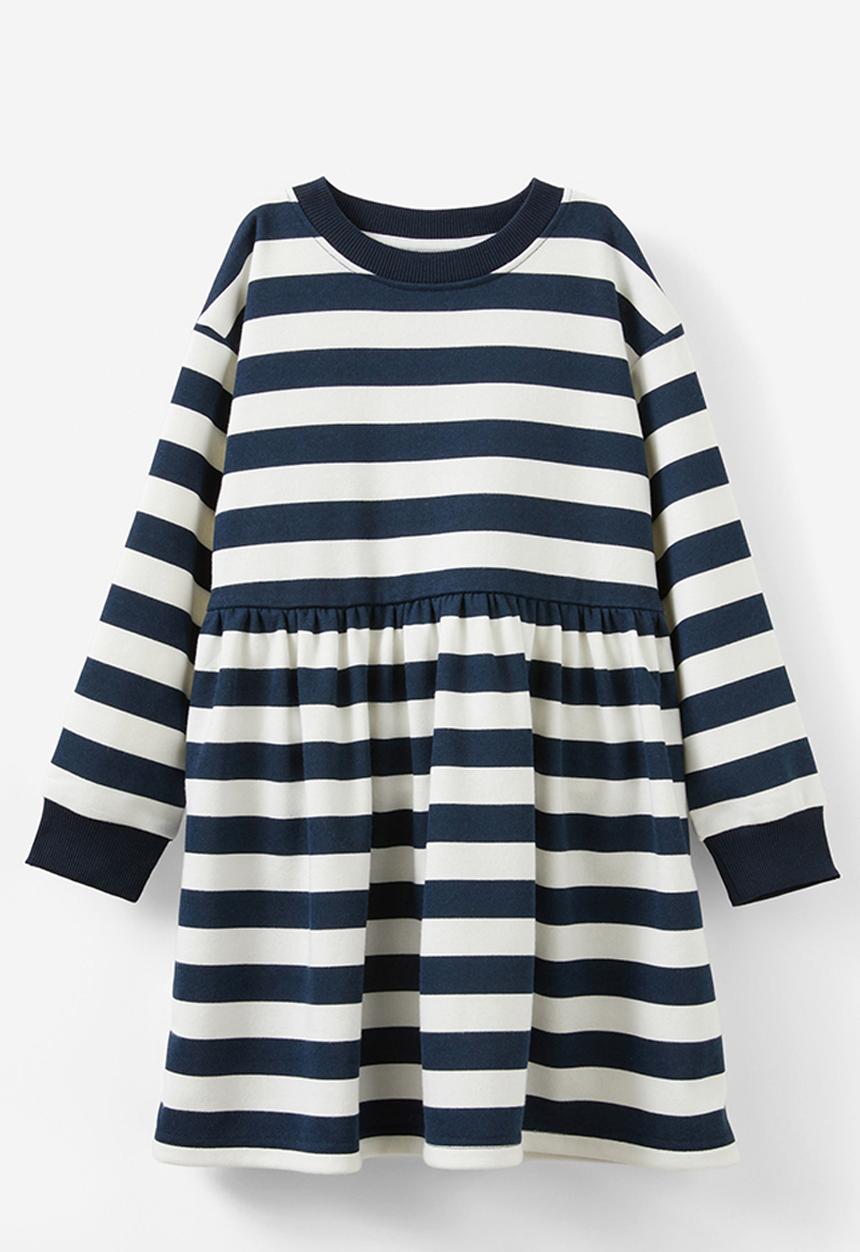 Cotton On - Sammy fleece dress - squid ink/stripe