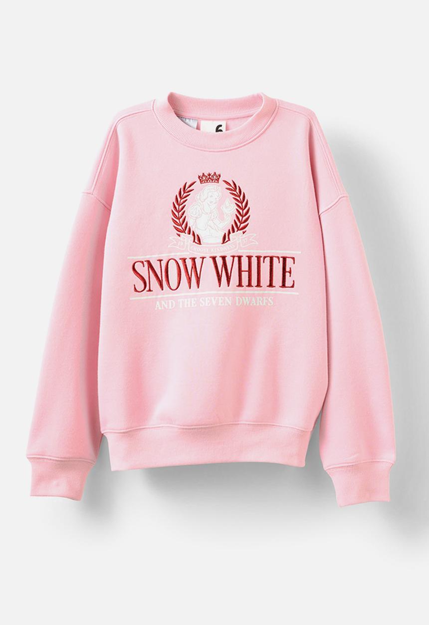 Cotton On - License sammy oversized crew - lcn dis snow white /blush pink