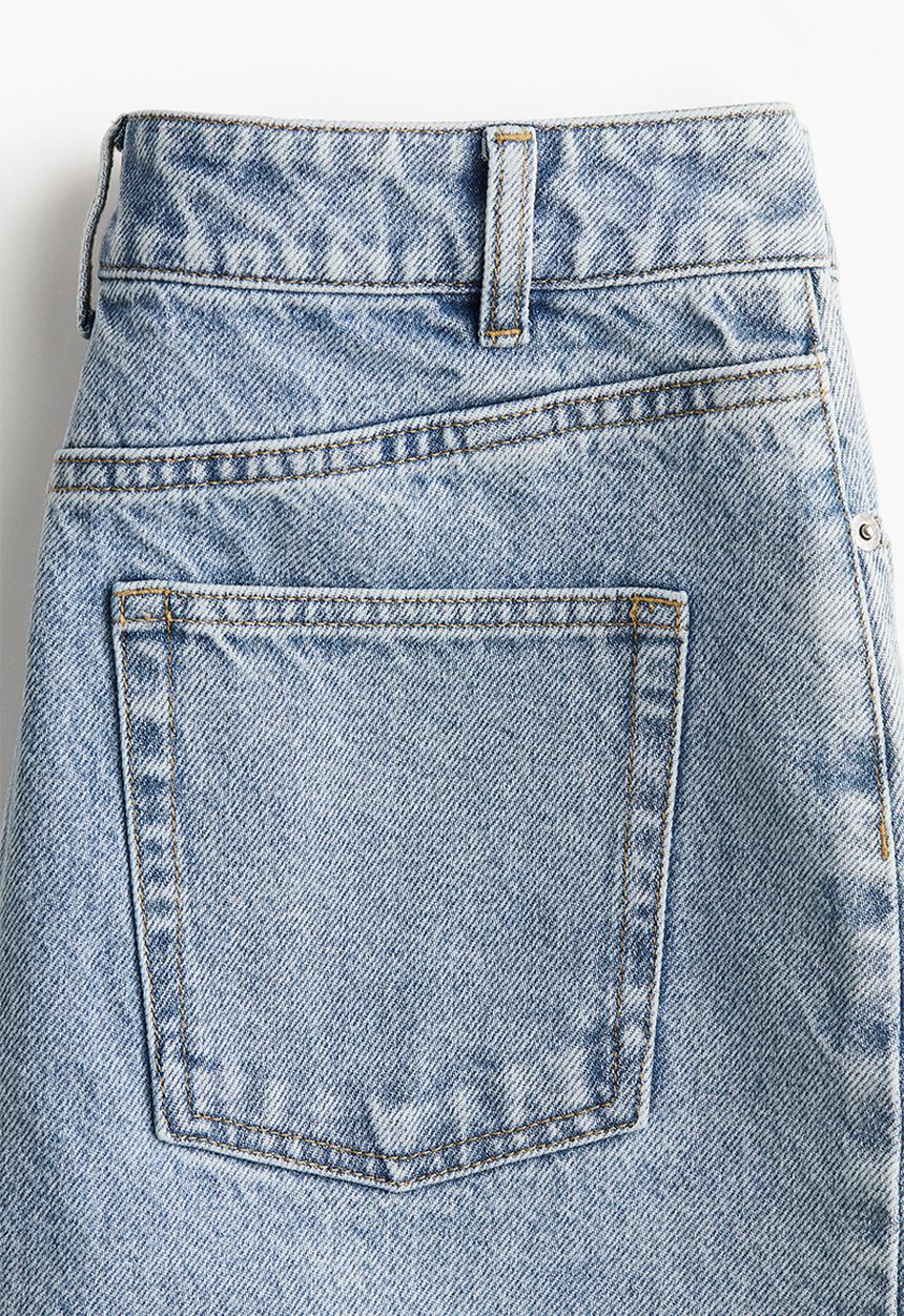 H&M - Knee-length denim skirt - light denim blue 