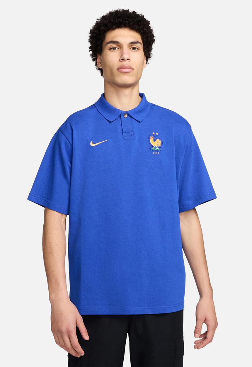 Nike - FFF  Football Oversized Polo - Bright Blue/Club Gold