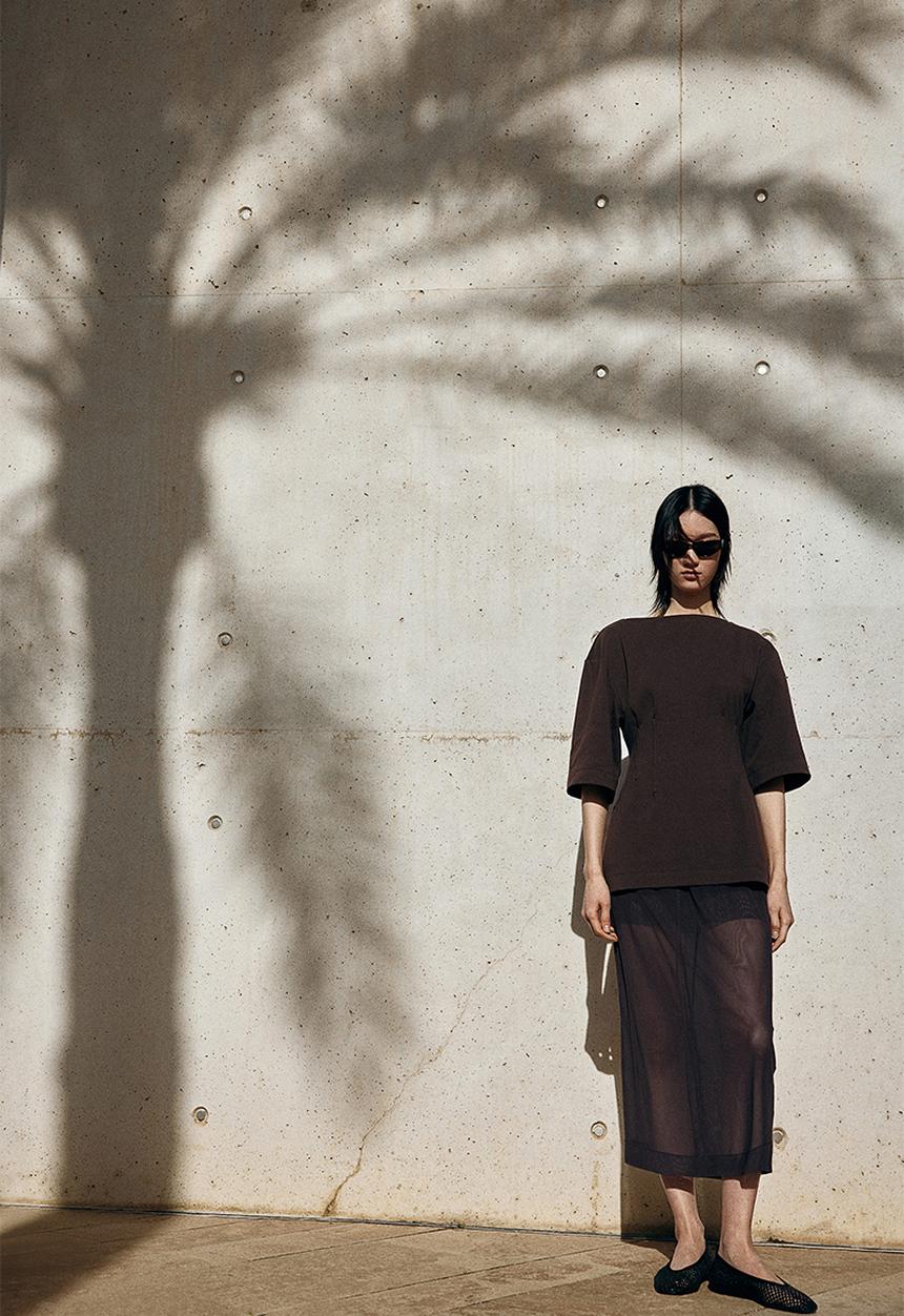 H&M - Waisted T-shirt - dark brown