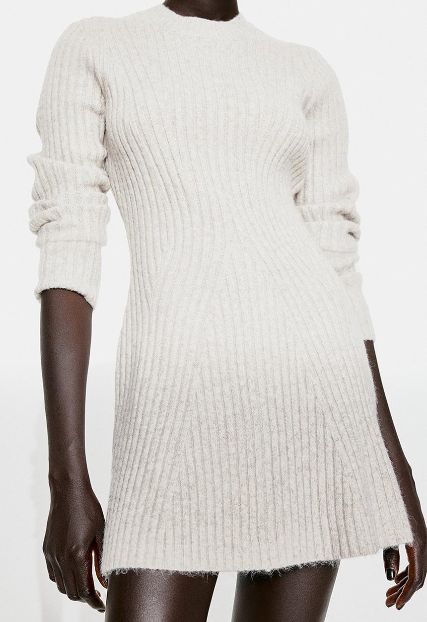 H&M - Rib-knit dress - beige