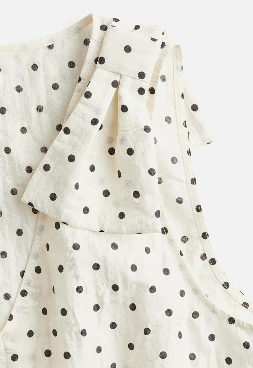 H&M - Peplum top -  white/spotted 