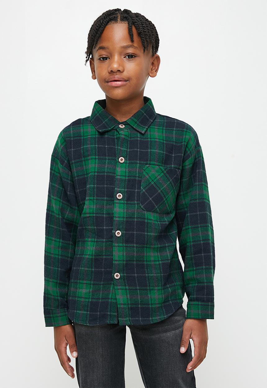 Pop Candy - Tartan shirt - green