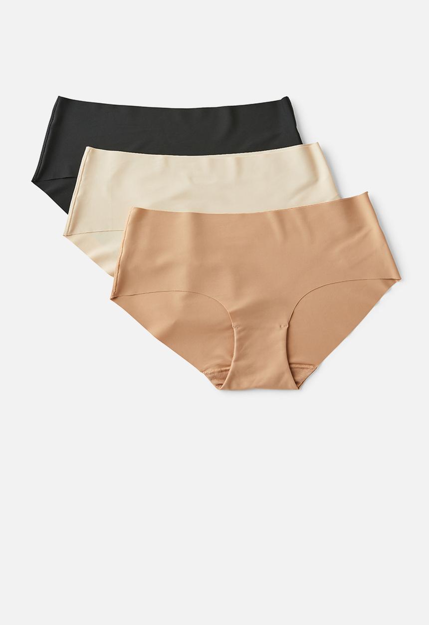Cotton On - The Invisible Boyleg Brief 3 Pack - Black/Frappe/Maple Sugar