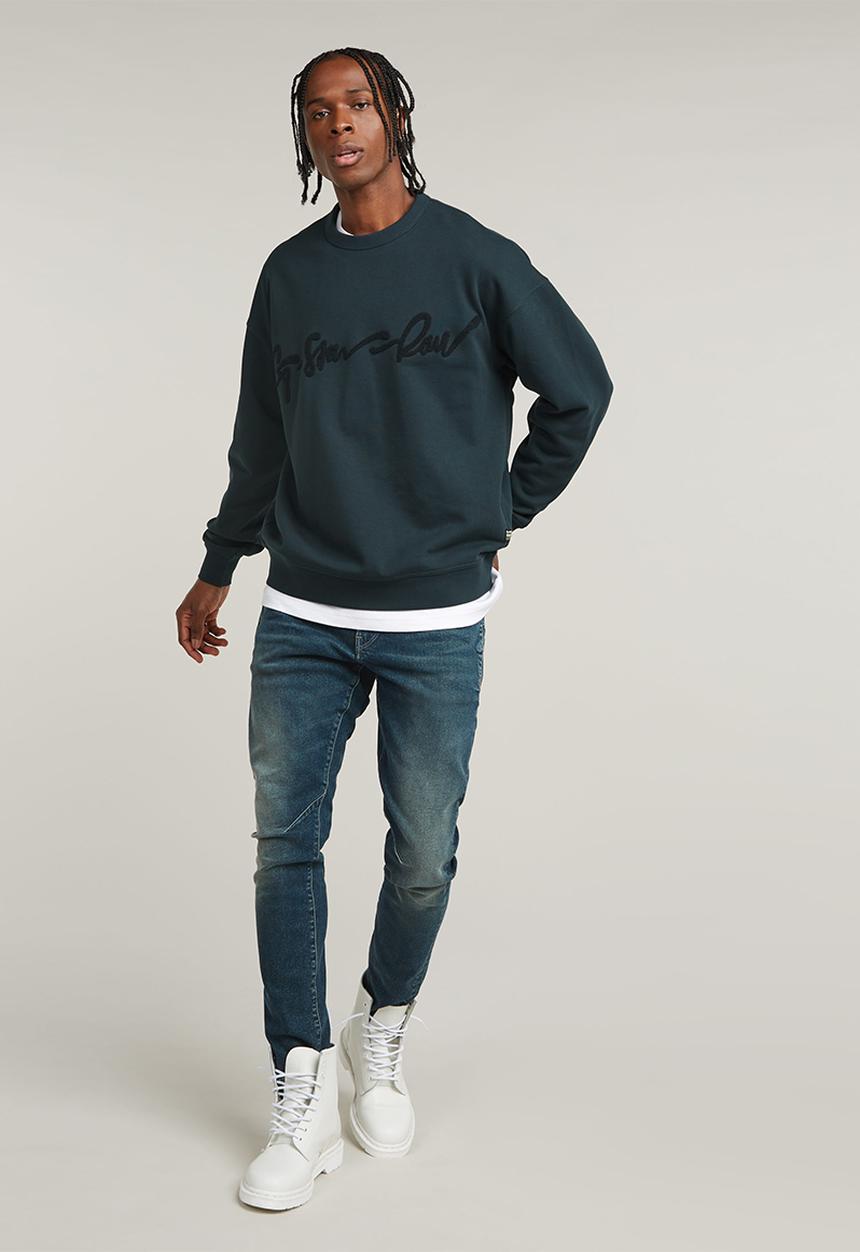 G-STAR - Chenille G-script loose r sw - legion blue
