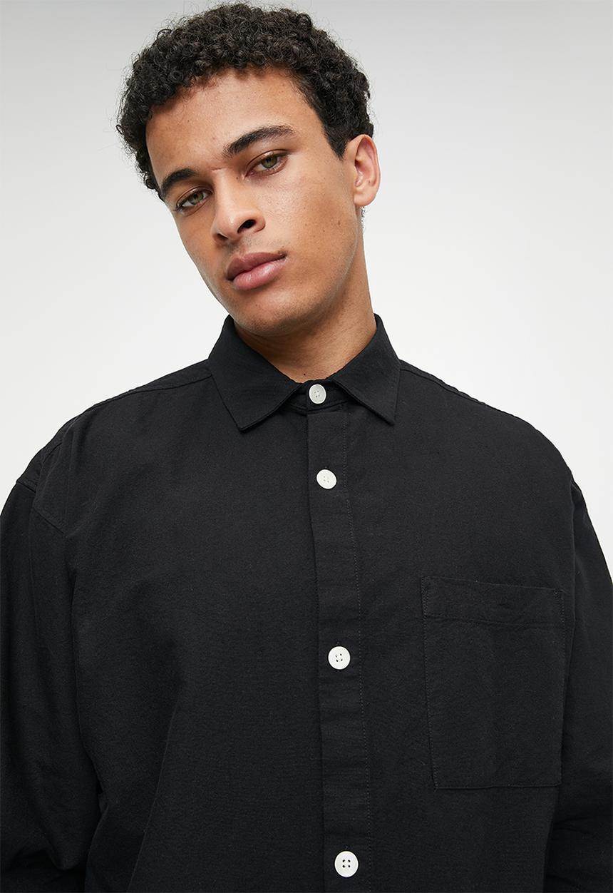 Cotton On - Bedford Long Sleeve Shirt - Black Emb
