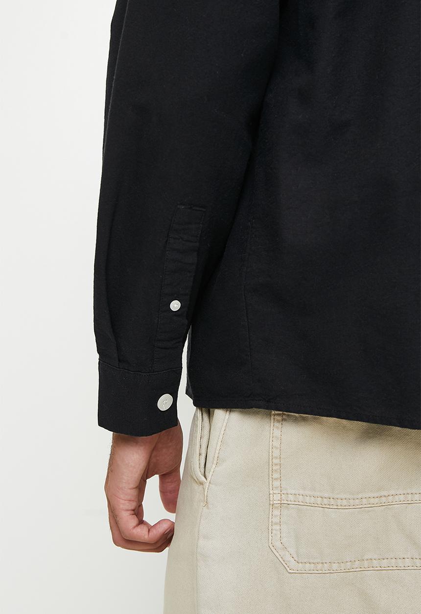 Cotton On - Bedford Long Sleeve Shirt - Black Emb