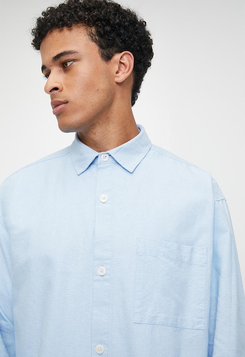 Cotton On - Bedford Long Sleeve Shirt - Sky Emb