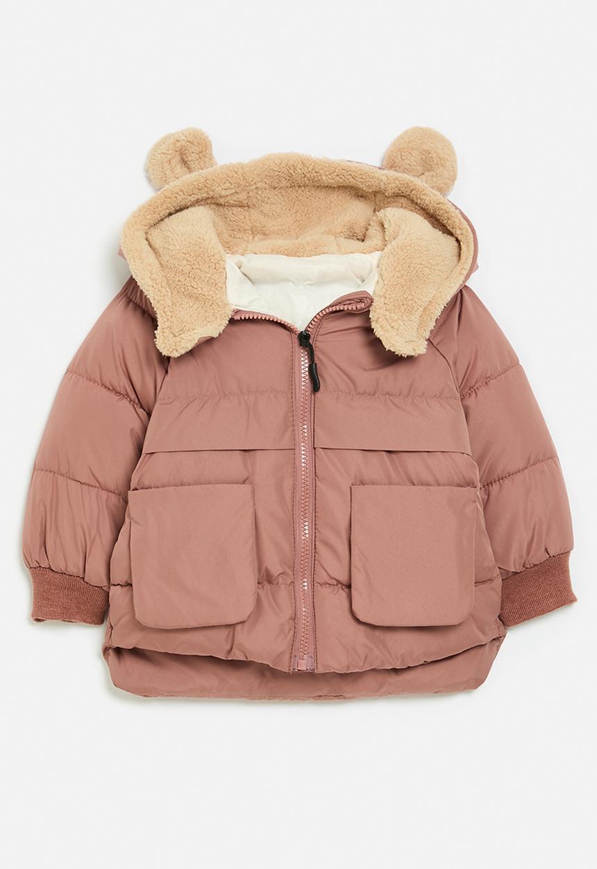 Pop Candy - Hooded puffer jacket-brown