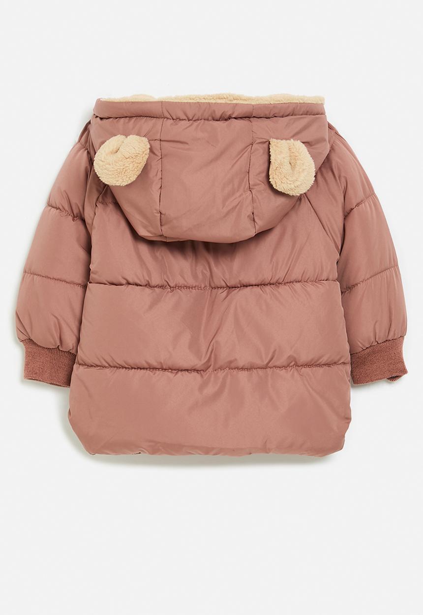 Pop Candy - Hooded puffer jacket-brown