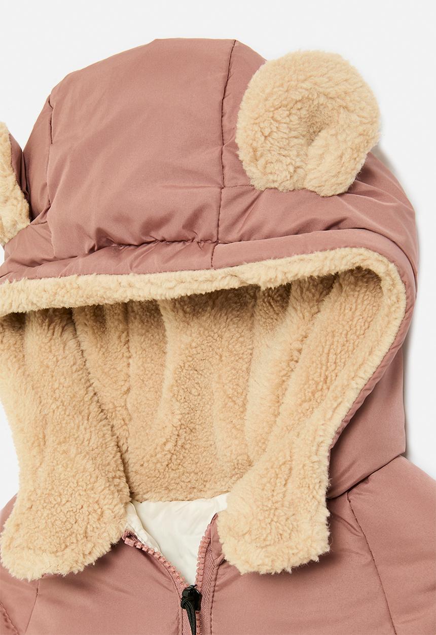 Pop Candy - Hooded puffer jacket-brown