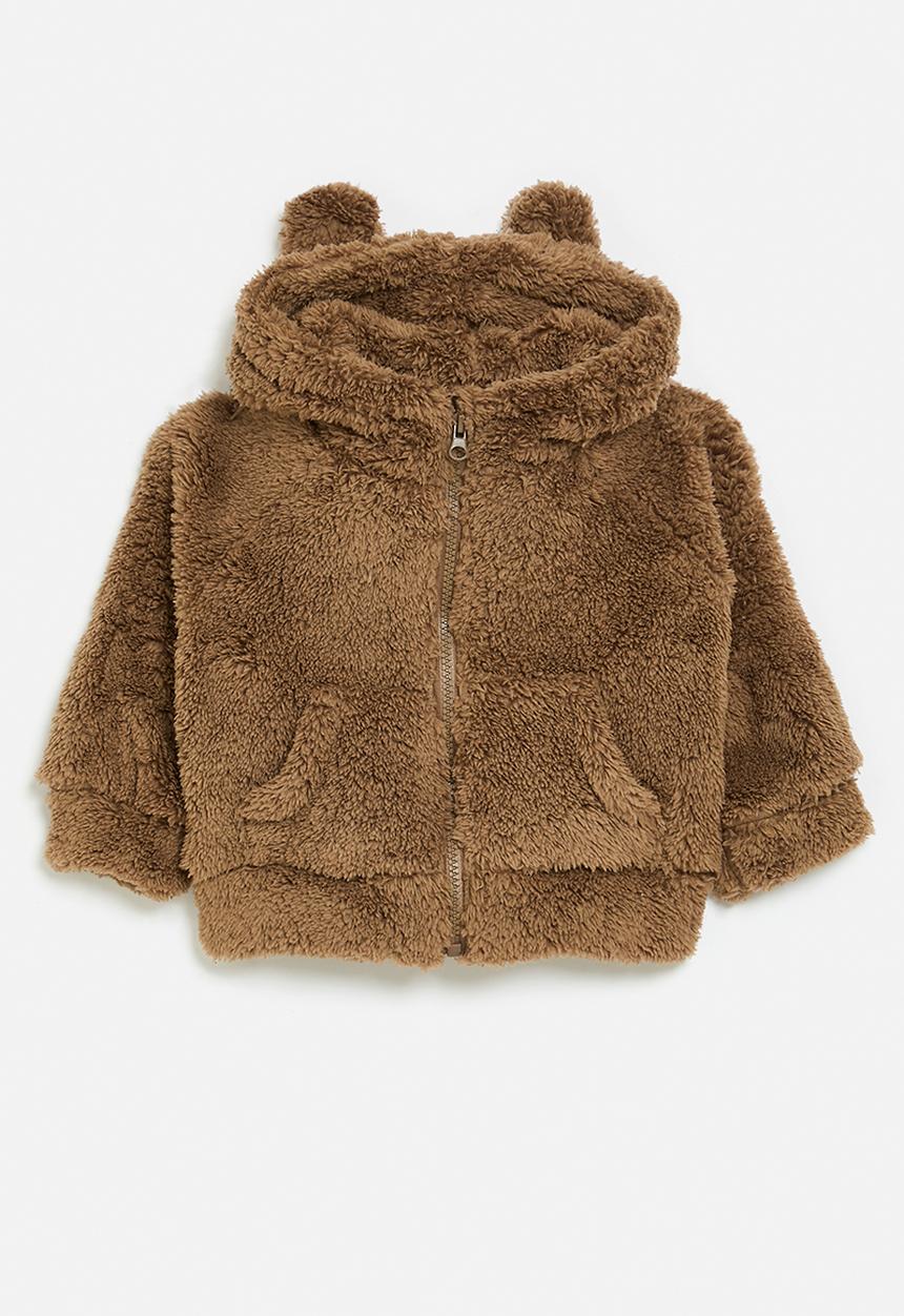 Pop Candy - Hooded zip thru jacket-brown