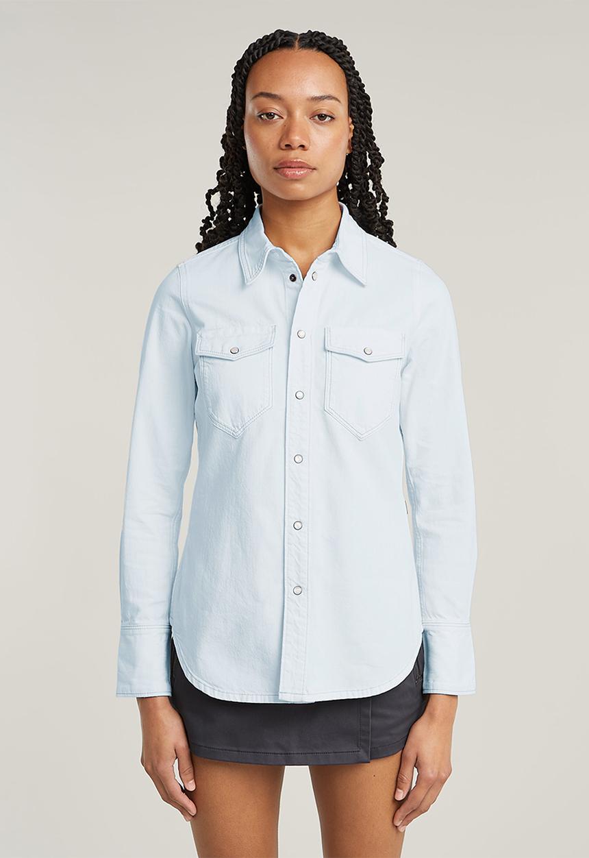G-STAR - Slim Western Shirt l\s \Wmn - Beached Faded Seasalt