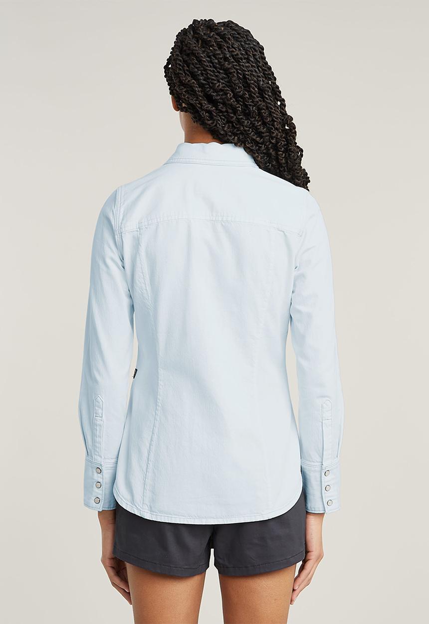 G-STAR - Slim Western Shirt l\s \Wmn - Beached Faded Seasalt