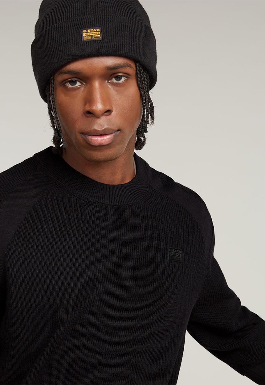 G-STAR - Detailed r knit - dk black
