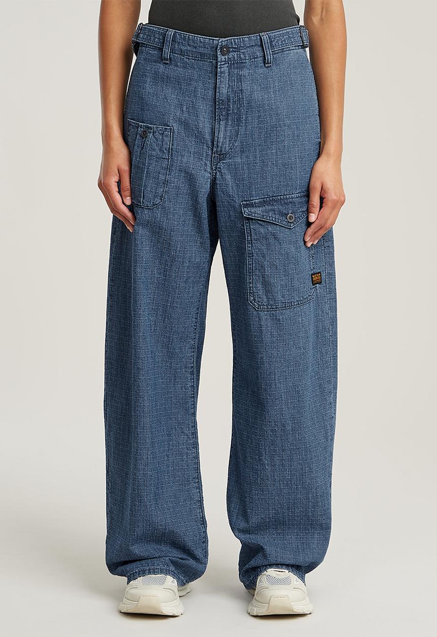 G-STAR - Belted Cargo Loose 2.0 Wmn - Faded  Indigo Ripstop