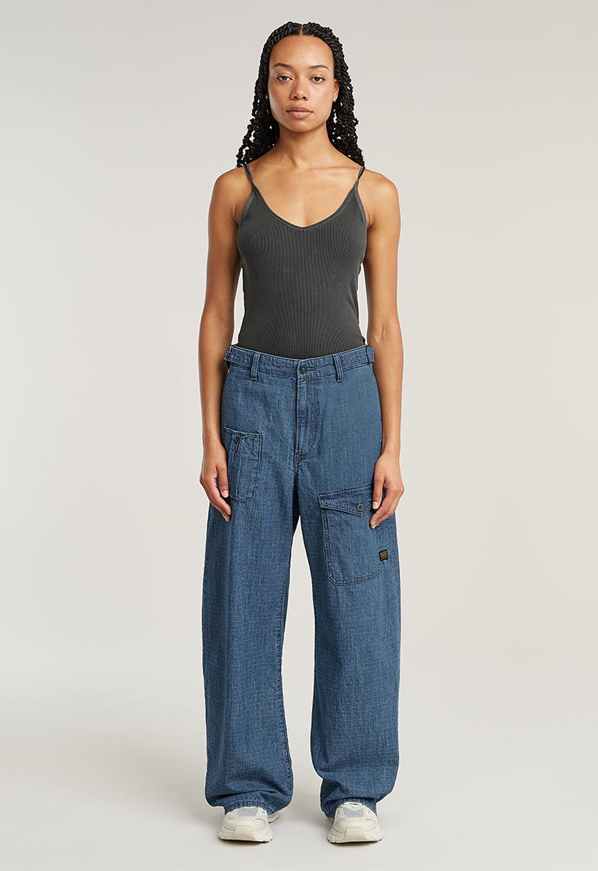 G-STAR - Belted Cargo Loose 2.0 Wmn - Faded  Indigo Ripstop