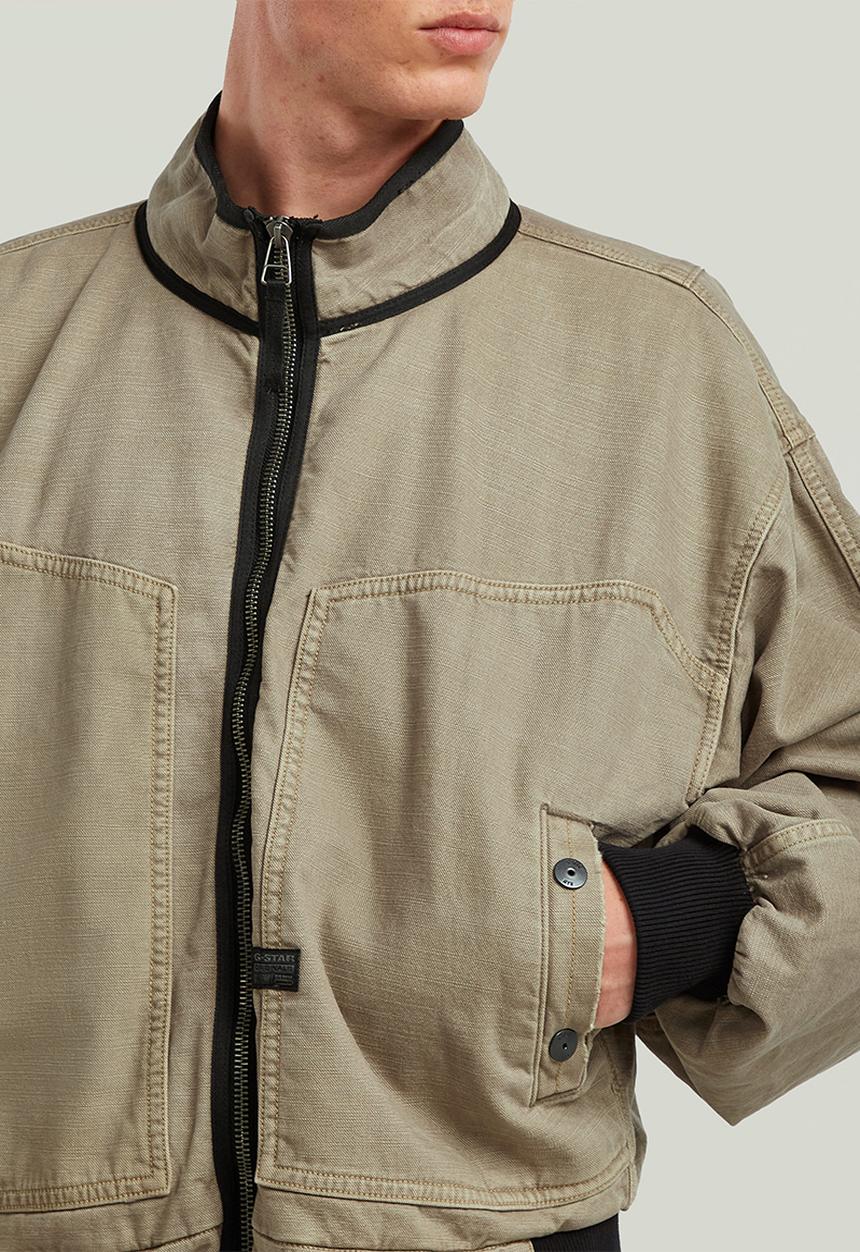 G-STAR - Oversized denim bomber - grey
