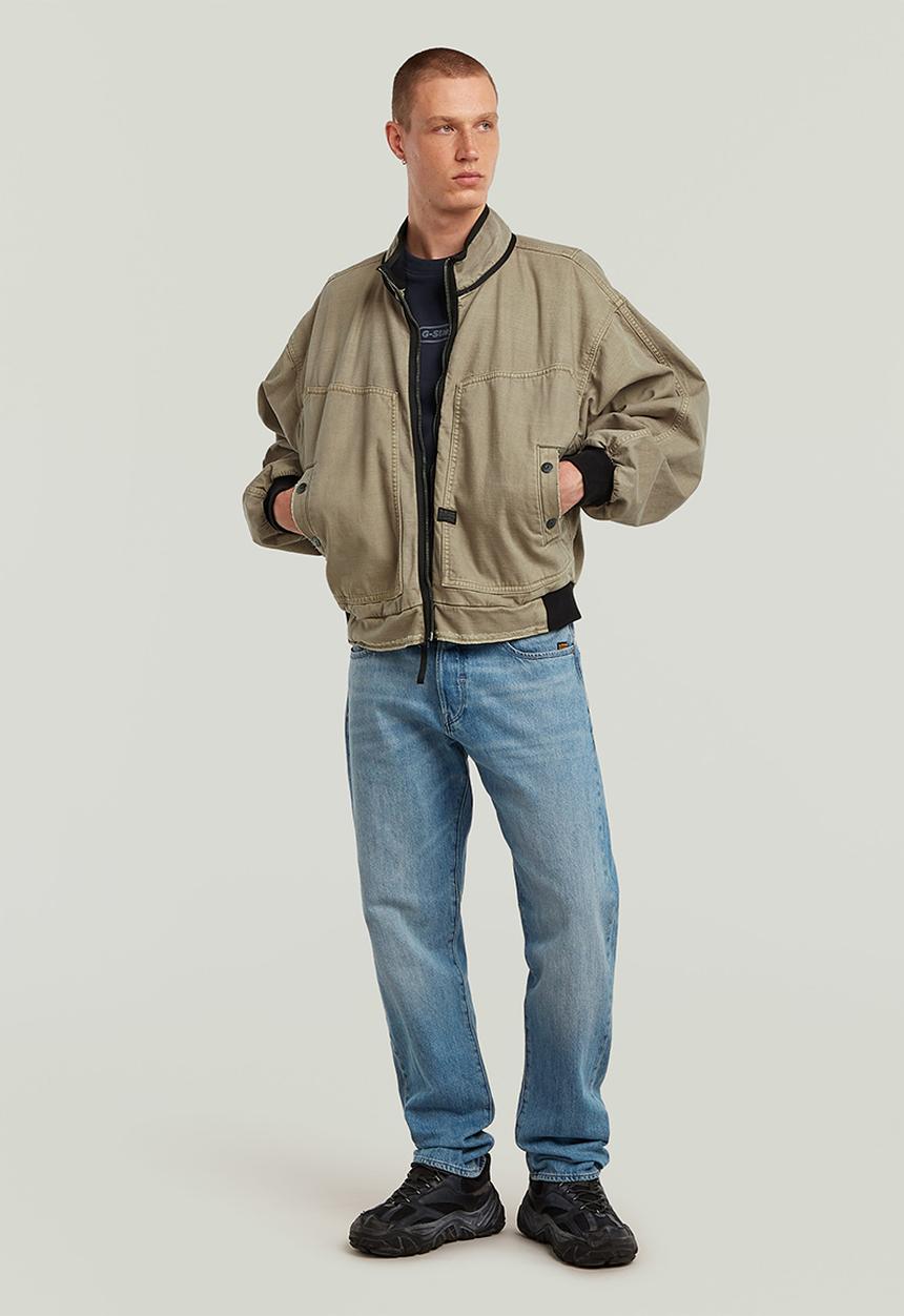 G-STAR - Oversized denim bomber - grey