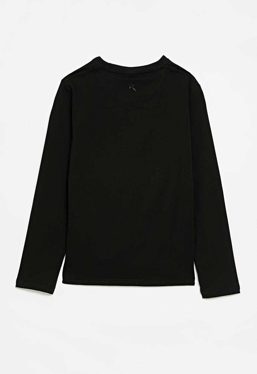 SOVIET - Boys Long Sleeve Crew Neck Tee - Black