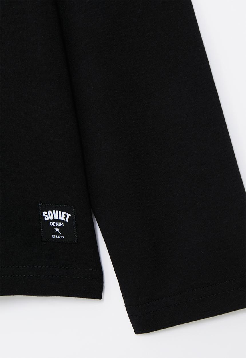 SOVIET - Boys Long Sleeve V-Neck Tee - Black