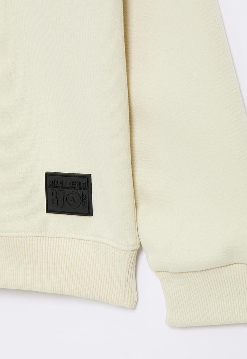 SOVIET - Boys Crew Neck Sweat Top - Bone