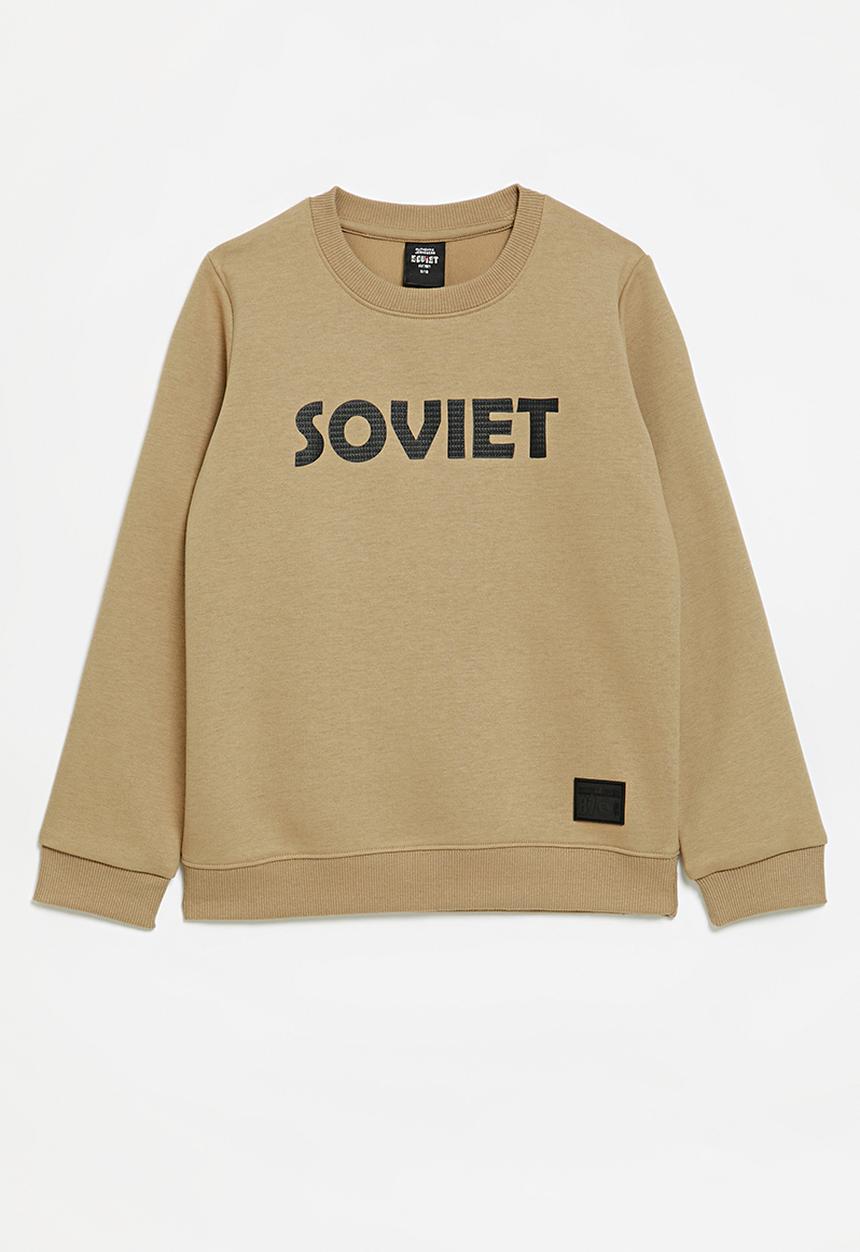 SOVIET - Boys Crew Neck Sweat Top - Sand