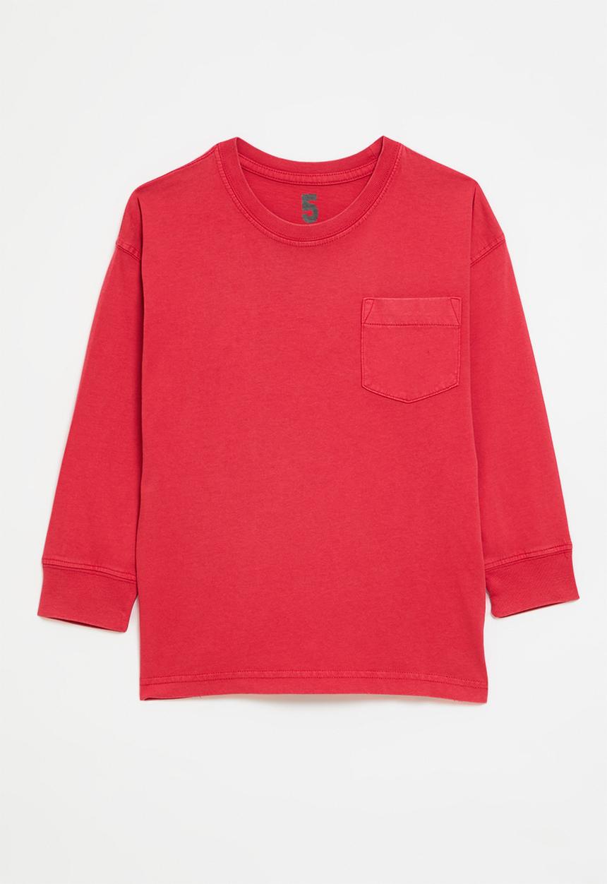 Cotton On - The essential long sleeve tee - varsity red wash