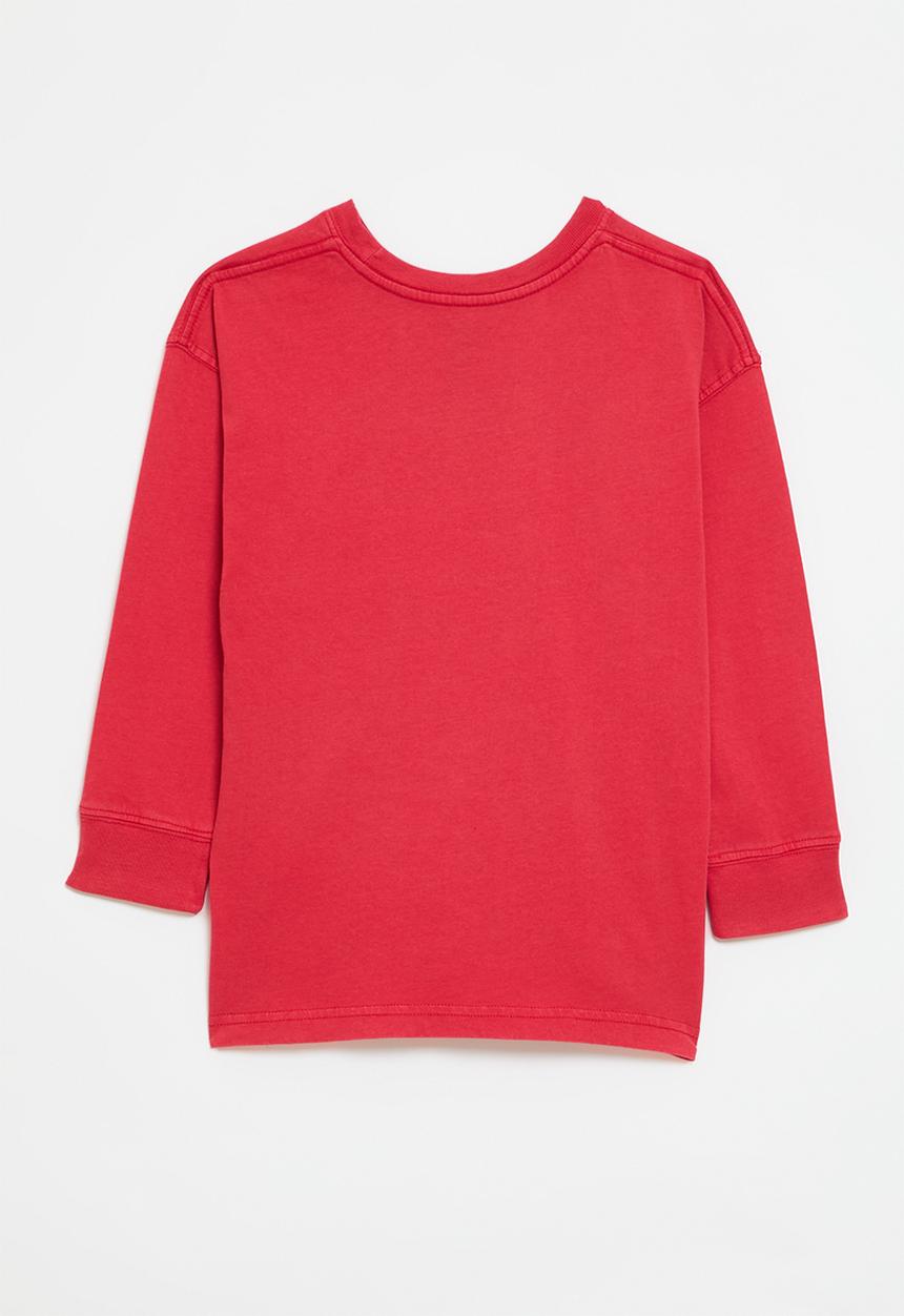 Cotton On - The essential long sleeve tee - varsity red wash