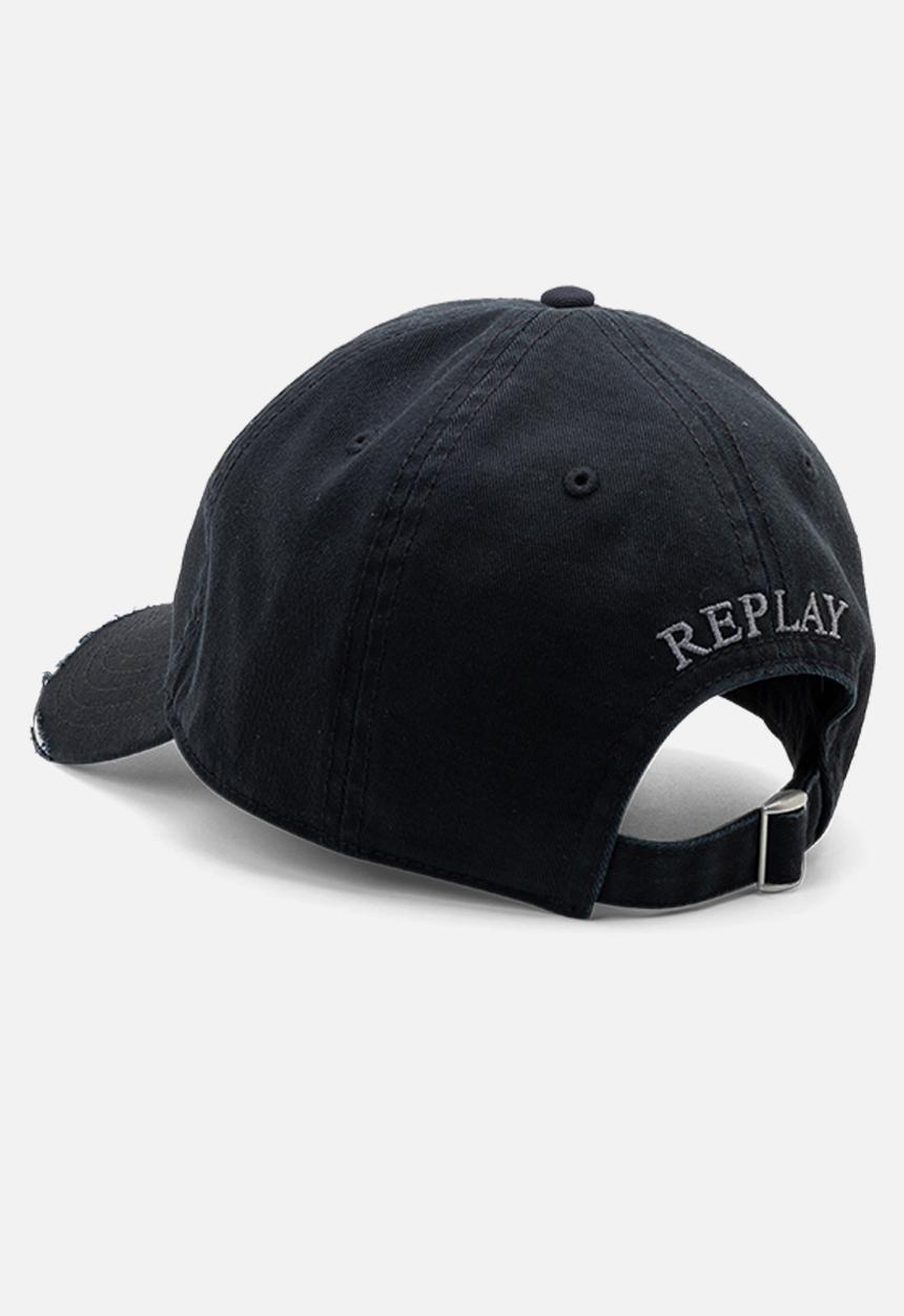 Replay - Washed Heavy Cotton Twill + Broken Part Cap - Black