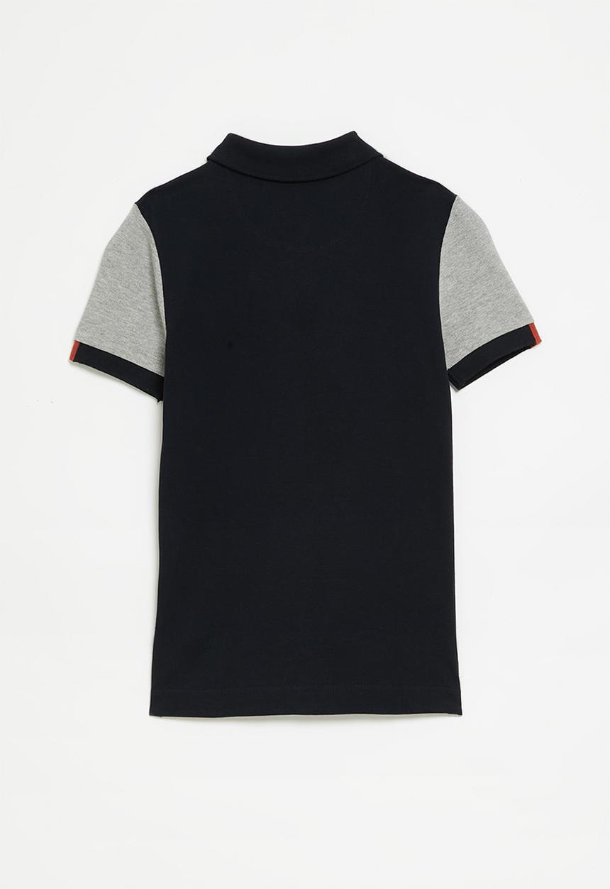 POLO - Boys dylan colour blocked short sleeve golfer - navy
