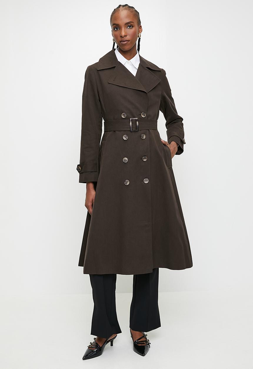 Pringle of Scotland - PRINGLE FELICITY LADIES TRENCH COAT - CHOCOLATE