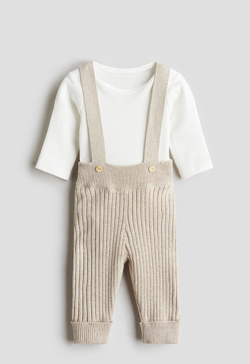 H&M - 2-Piece cotton set - light beige