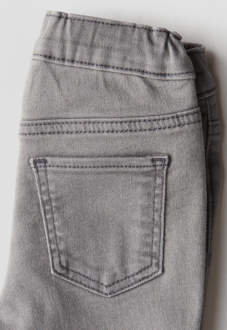 H&M - Embroidered jeans - light grey & floral 