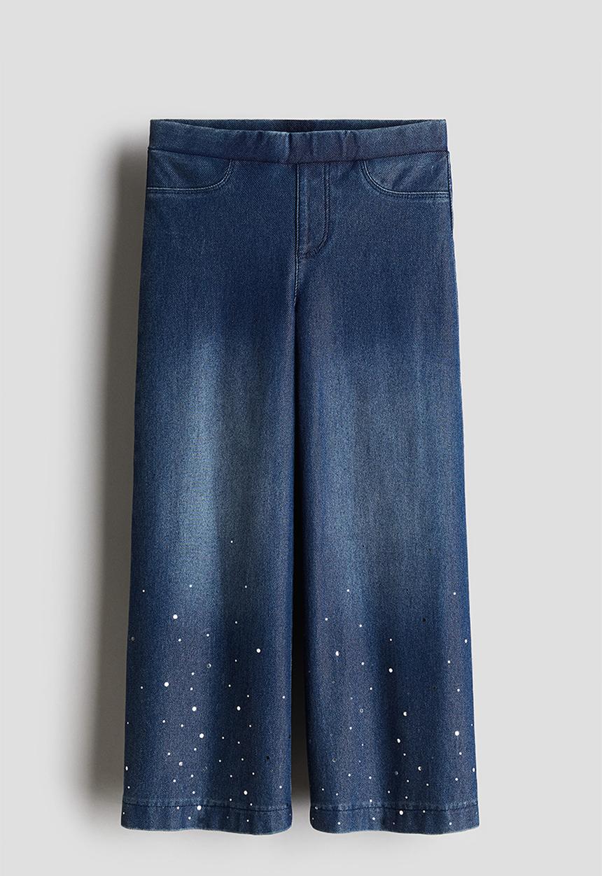H&M - Wide denim-look trousers - dark denim blue