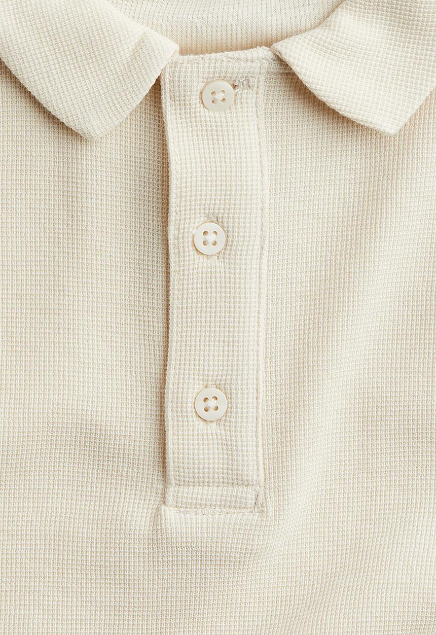 H&M - Long-sleeved polo shirt - cream