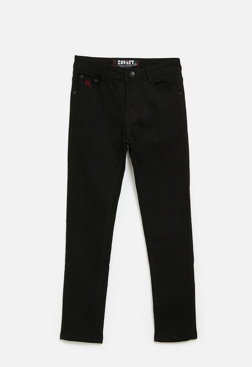 SOVIET - Boys Black Bull denim Skinny - Black